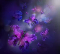 Enchanting Purple Butterflies in a Floral Dreamscape