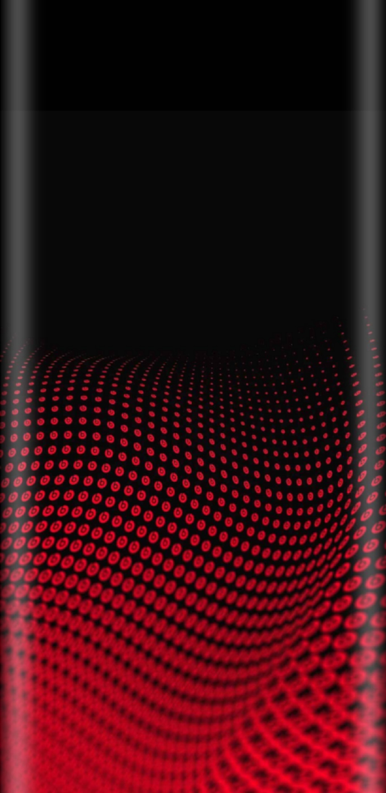 Eine nahaufnahme eines handys vor einem roten hintergrund (amoled, schwarz, rot)