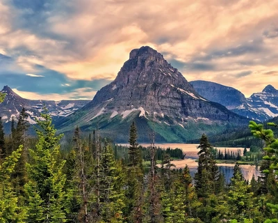 bosque, hd, lago, paisaje, montaña