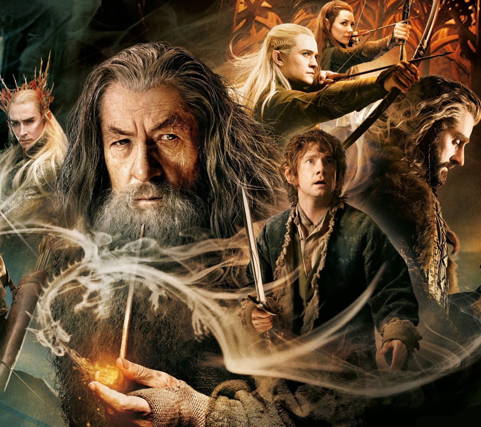 Affiche du film le hobbit (bilbo, gandalf, hobbit, legolas, film)