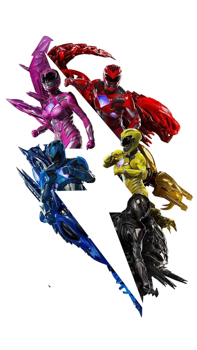 2017, movie poster, power rangers