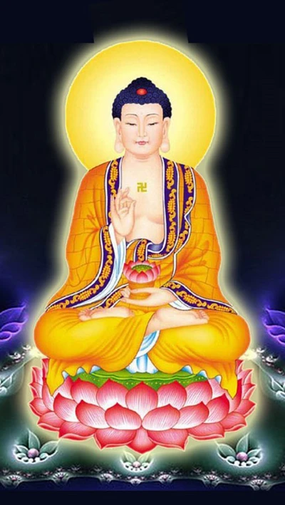 Buddha Meditating on a Lotus Flower