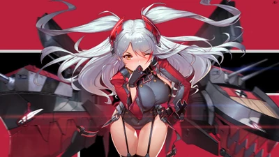 Принц Эйген из Azur Lane: Яростная Элегантность в Аниме Стиле