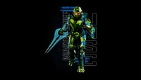 master chief, amoled, halo, spartan, black background wallpaper