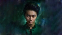 Yusuke Urameshi in a mystical, dark atmosphere from "Yu Yu Hakusho" on Netflix.