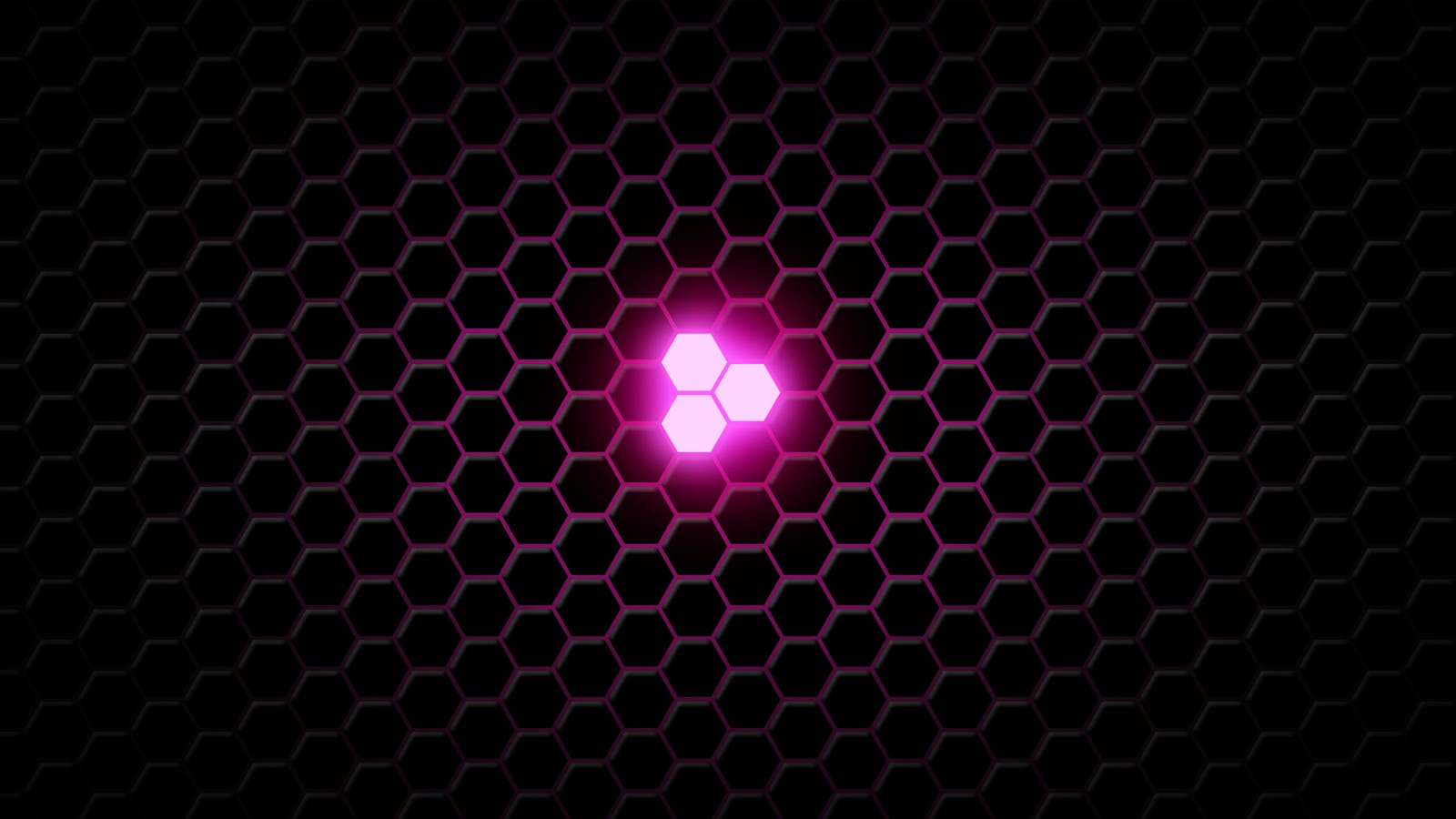 A close up of a pink light shining through a hexagonal pattern (light, purple, pattern, magenta, circle)