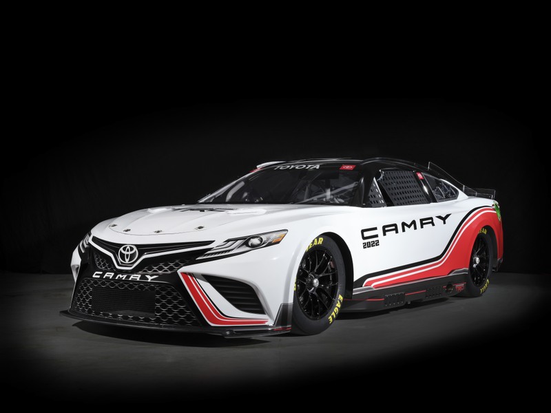 Toyota camry - это гоночный автомобиль, готовый к гонке (toyota trd camry, гонка nascar, 2021, тёмный фон, 5k)