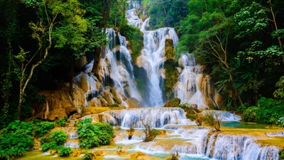 Cachoeira encantadora em uma reserva natural exuberante