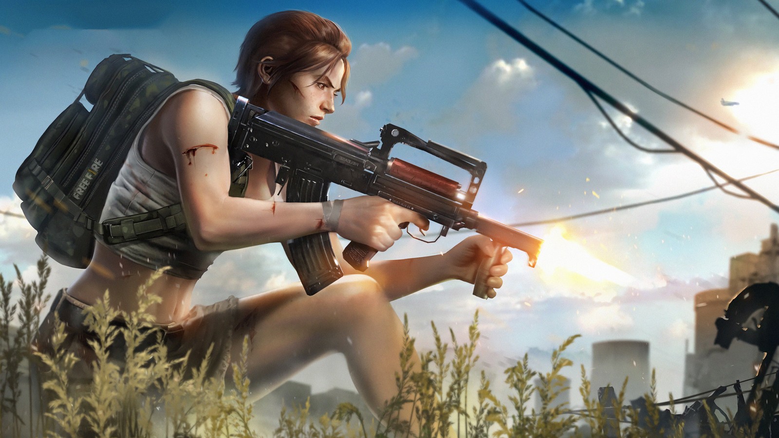 plant, cloud, air gun, shotgun, machine gun Download Wallpaper