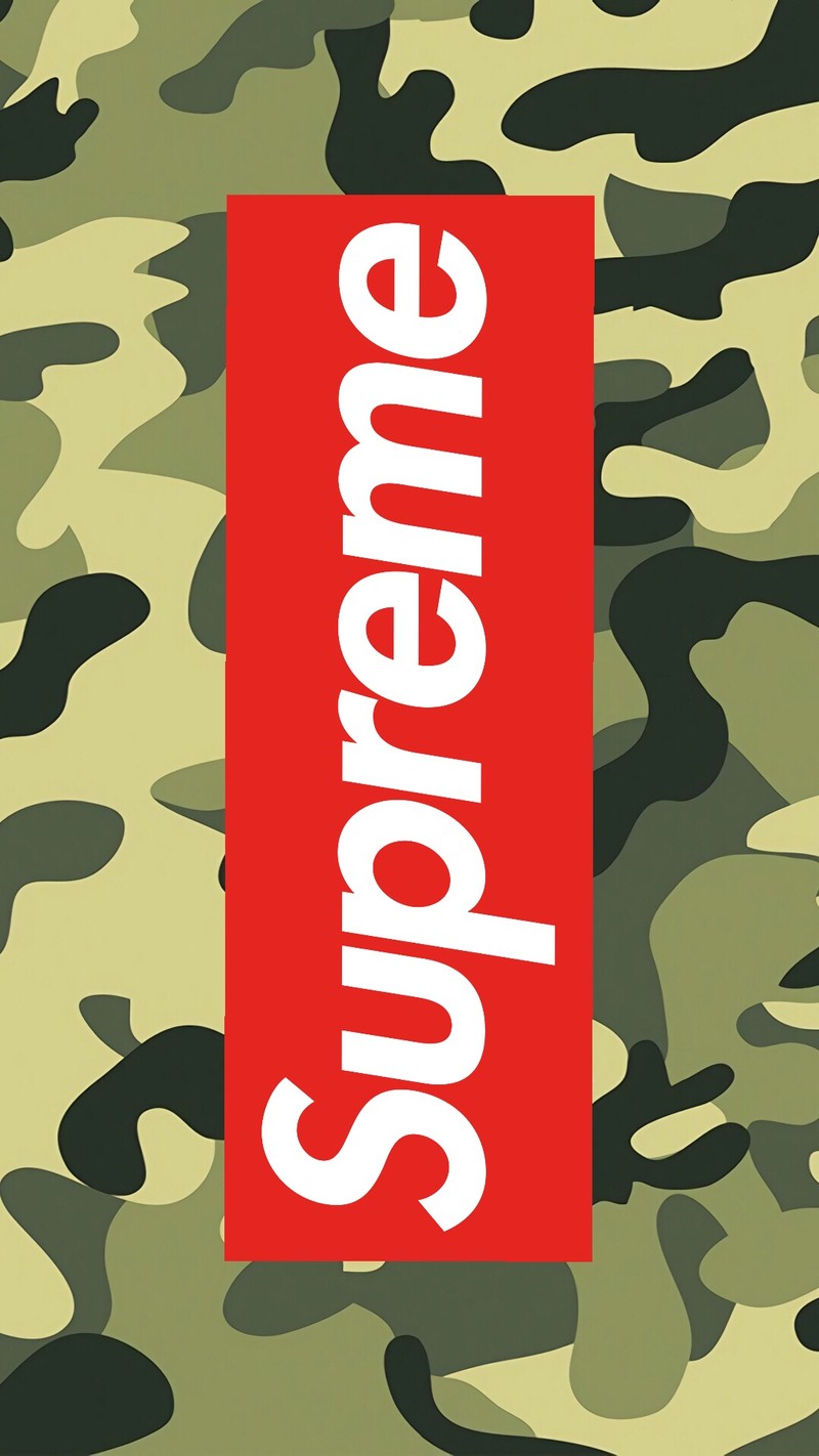 Логотип supreme на камуфляжном фоне (луи, supreme, вuitton, vuitton)