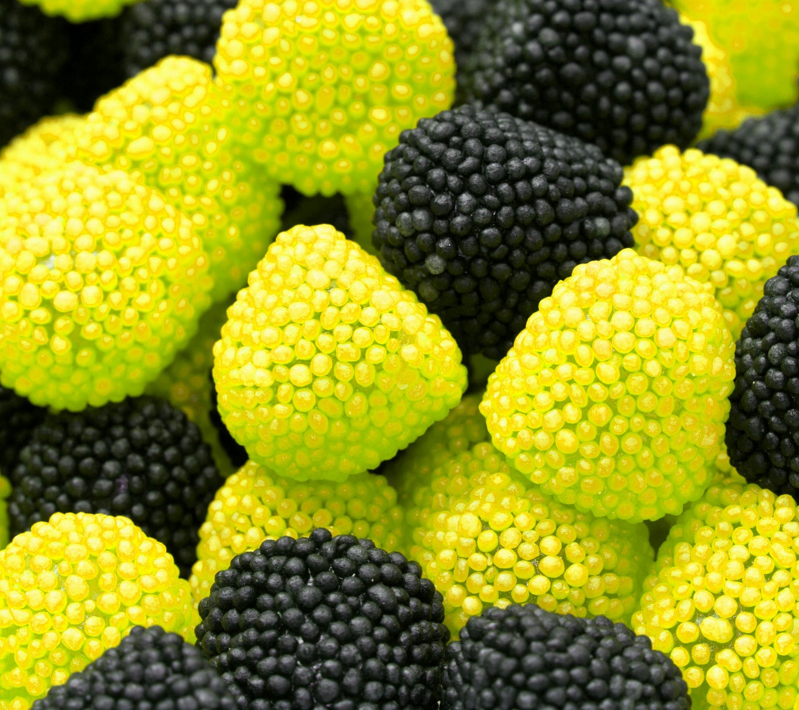 A close up of a bunch of black and yellow berries (barries, black, food, fruits, red)