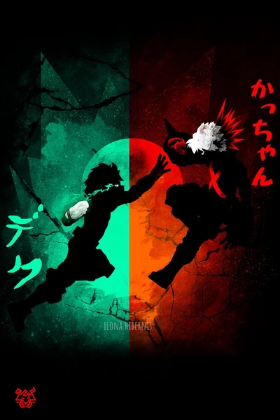 anime, bakugo, deku, kampf, japan