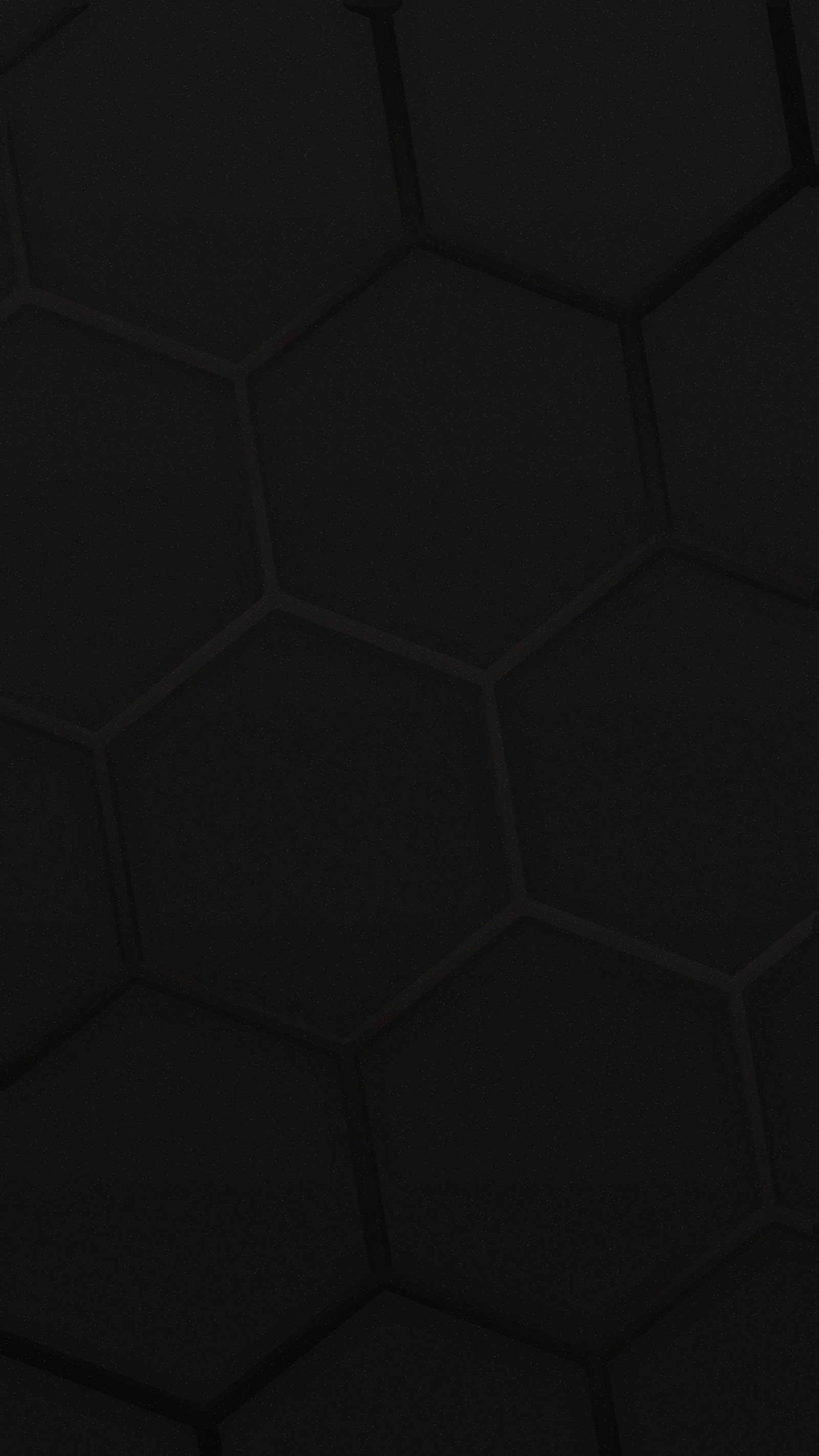 A close up of a black hexagonal background with a white clock (black, geometry, grid, subtle, tiles)