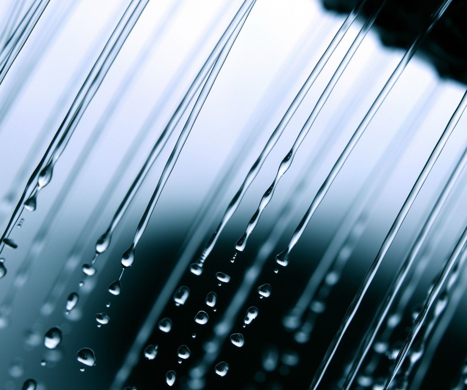 Um close em um chuveiro com gotas de água (azul, bokeh, gota, gotas de chuva, chuveiro)