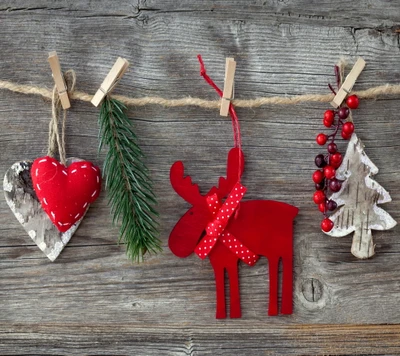 Decorações de Natal encantadoras com acentos de madeira e brinquedos festivos