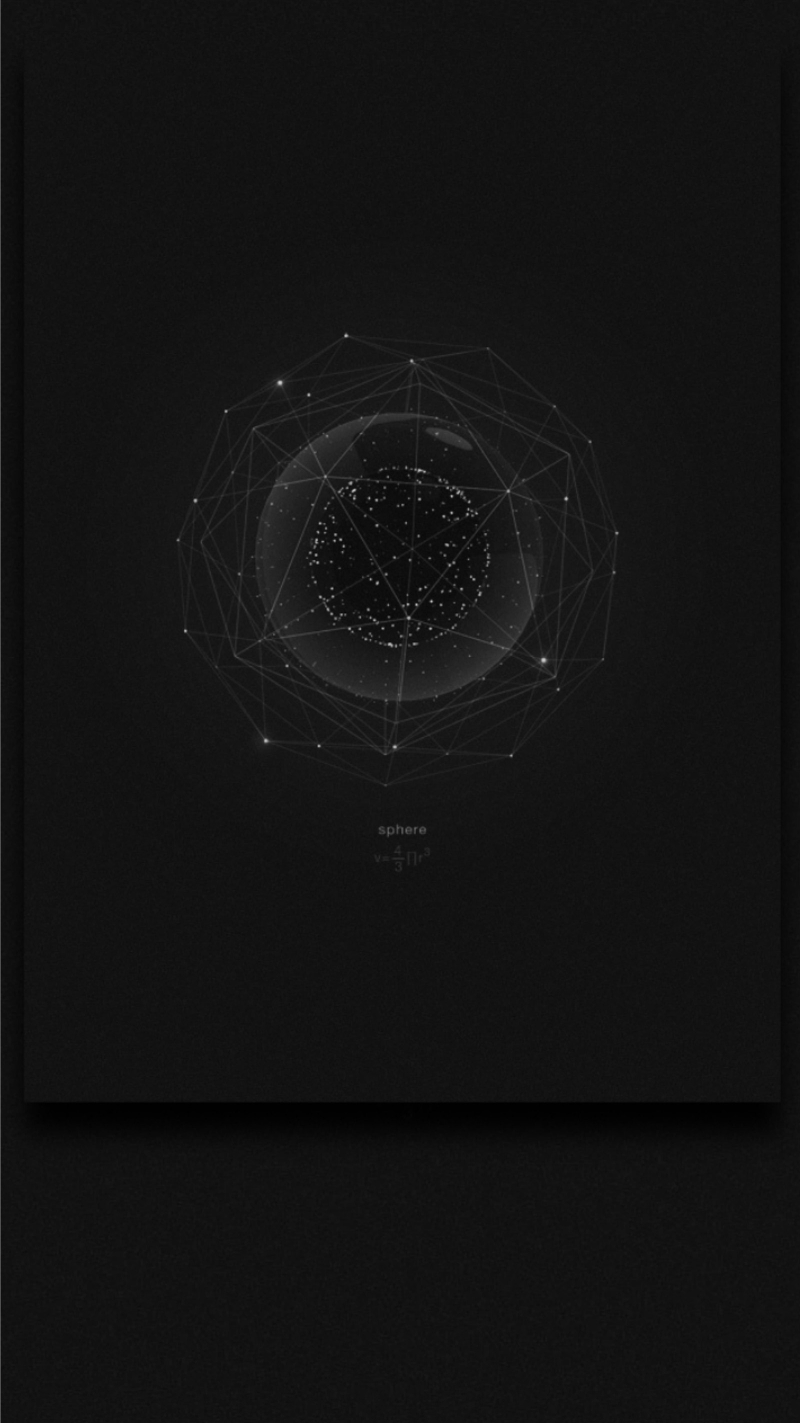 A black and white photo of a black background with a black and white image of a star map (dark, geometric)