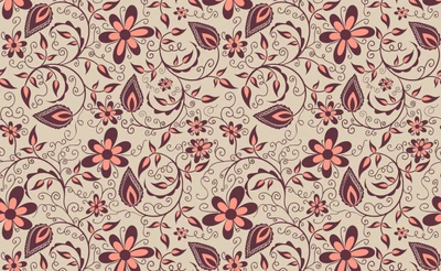 Floral Motif in Pink and Burgundy: Elegant Textile Pattern