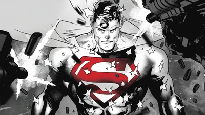 Superman Breaking Through Barriers in Iconic DC Comics Artwork