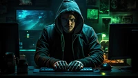 Intensiver Hacker im digitalen Bereich