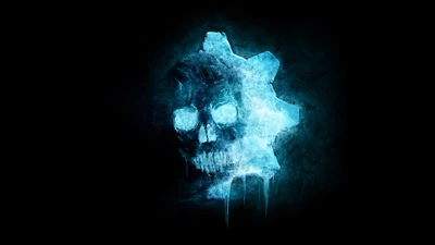 Leuchtender Schädel-Logo von Gears 5