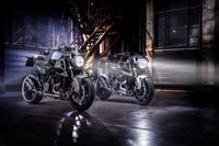 Brabus 1300 R Edition 23 and KTM 1290 Super Duke R Evo: Ultimate Naked Bikes in a Dark Industrial Setting