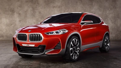 Eleganter roter BMW SUV mit markantem Kühlergrill und modernem Design