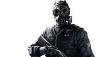 Personnage Ubisoft avec masque à gaz et équipement tactique