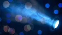 Blaue Bokeh-Atmosphäre mit Lensflare und Lichttextur