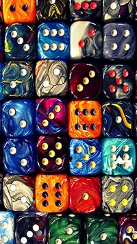 Colorful 3D Dice Arrangement in Various Patterns and Shades