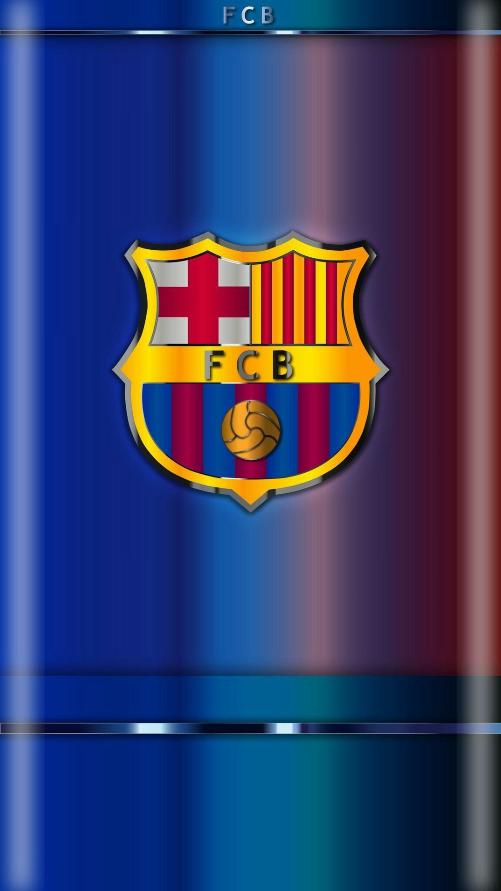 Un primer plano del logo de un equipo de fútbol sobre un fondo azul (barca, barcelona, club, curva, borde)