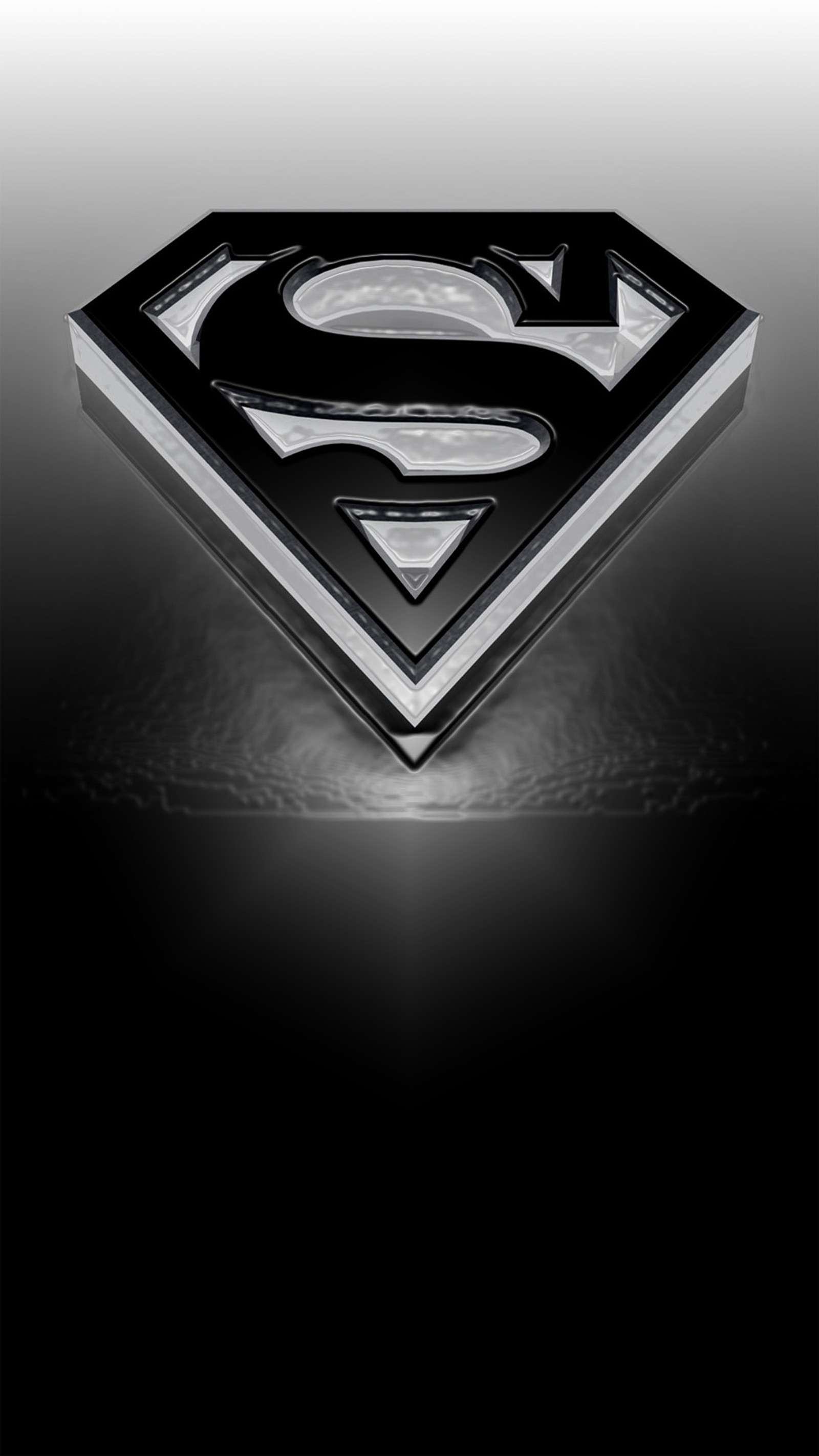 A black and white photo of a superman logo (superman, superman logo, superman shield)