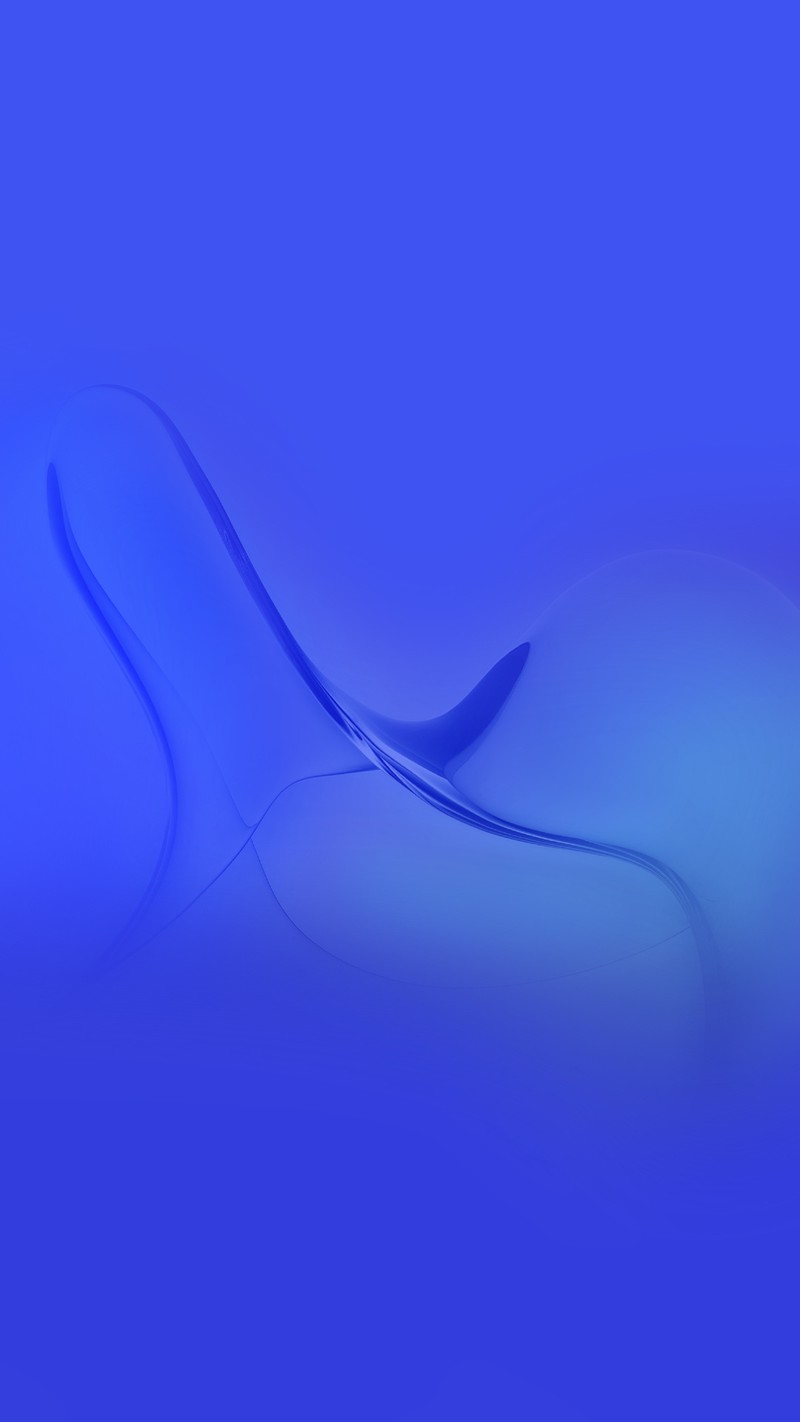 There is a blue chair with a curved back and a curved seat (abstract, blue, hd)