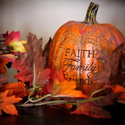 Autumn Pumpkin Decor with a Heartfelt Message