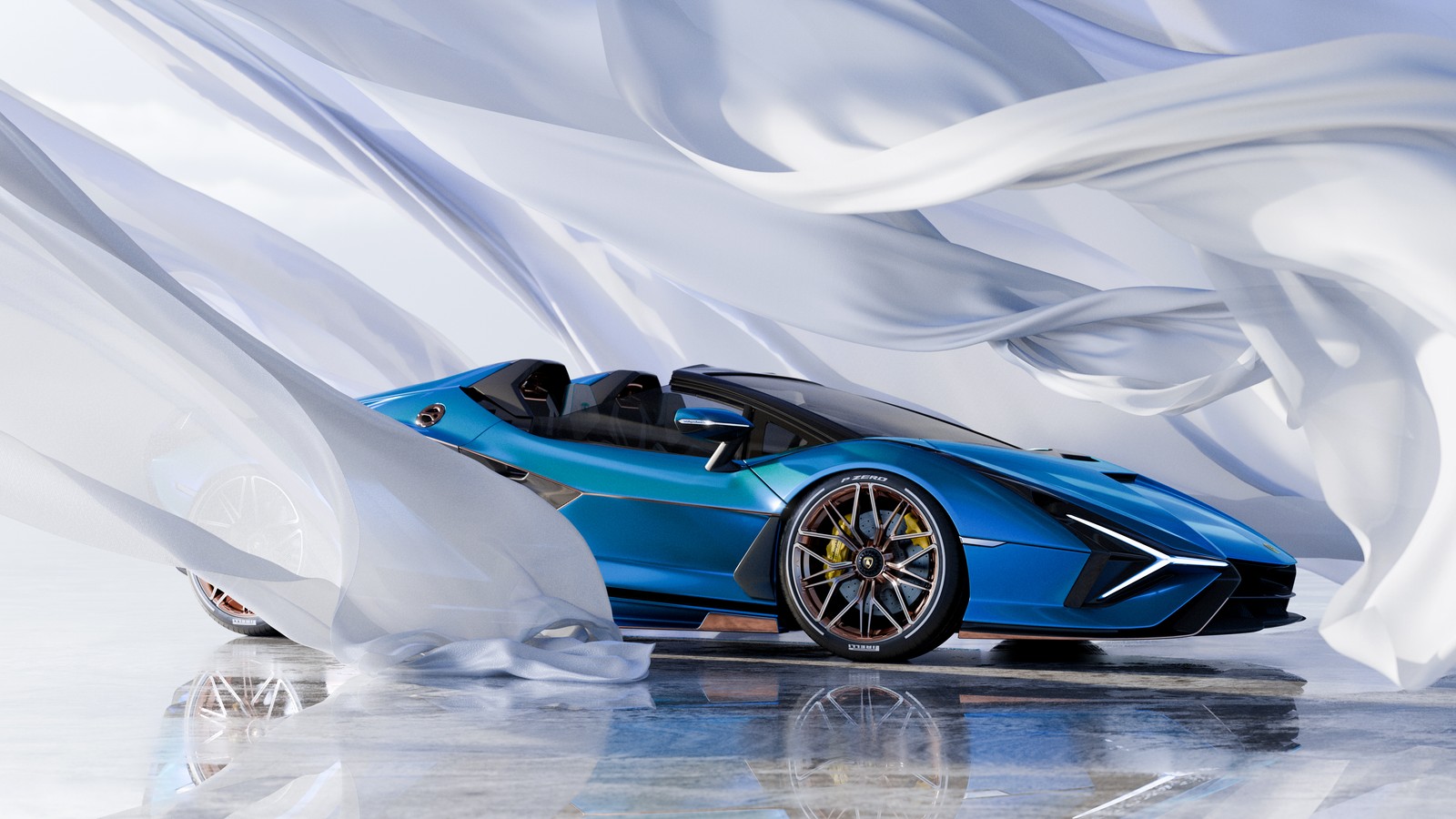 Baixar lamborghini sián roadster, super carros esportivos, carros, papel de parede 4k grátis