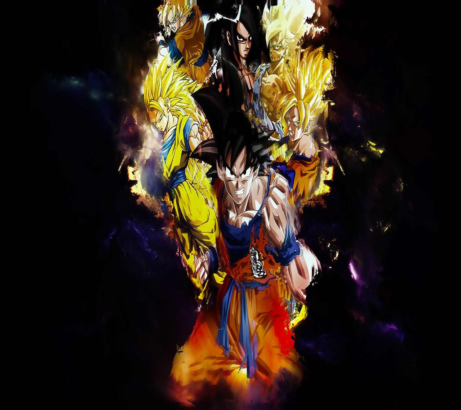 Скачать обои dbz, сон гоку, son goku, супер сайян, super saiyan