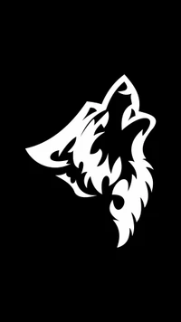 schwarz, design, der wolf