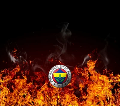 Logo de Fenerbahçe entouré de flammes