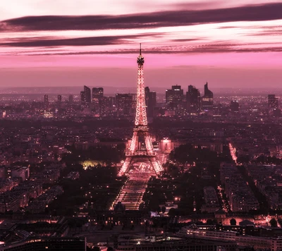 tour eiffel, france, paysage, paris, rose