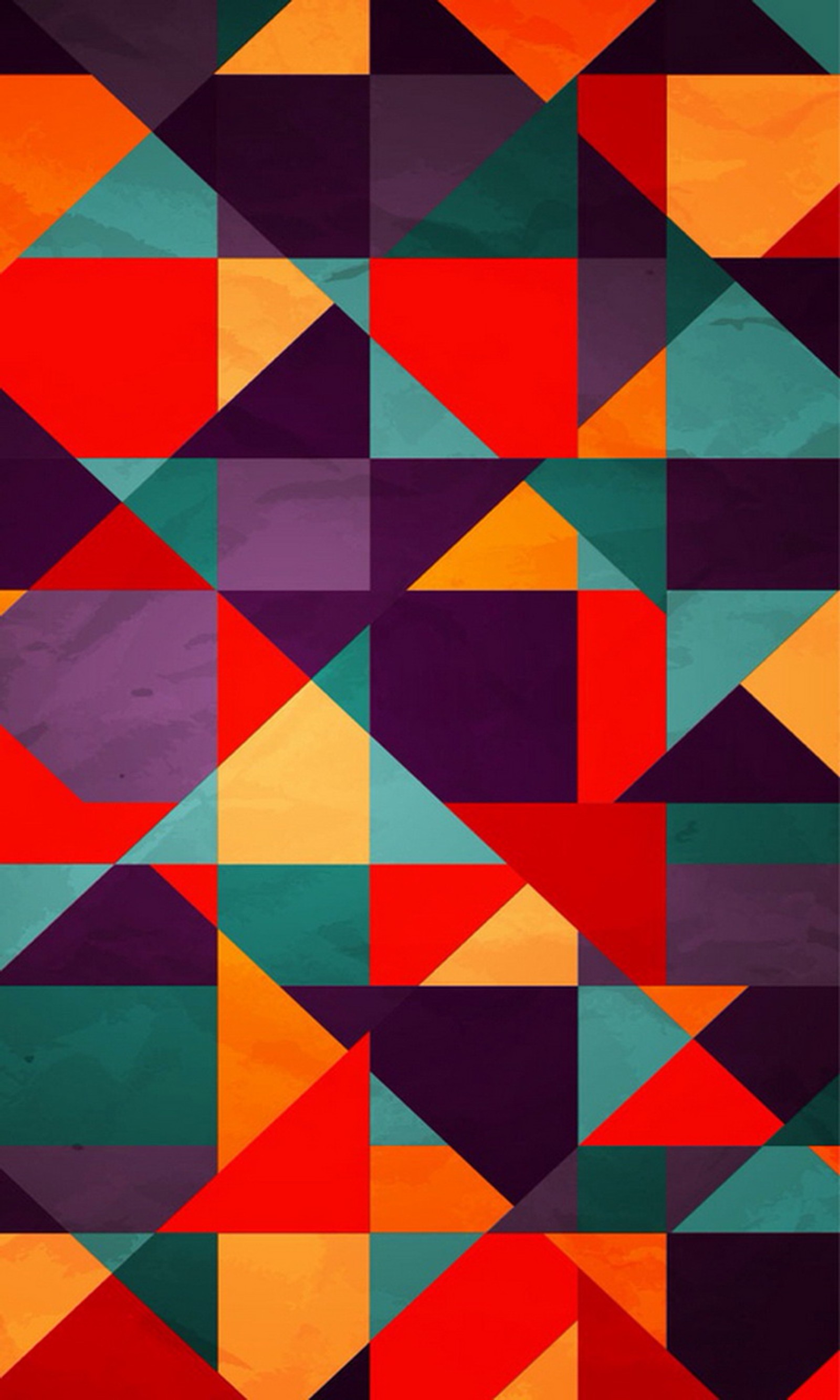 A close up of a colorful abstract painting of squares and triangles (abstract, colorful, hd, triangles)