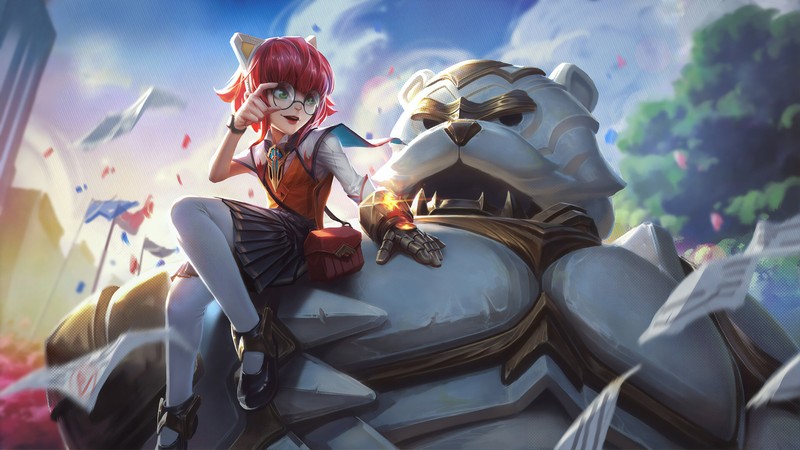 Женщина, сидящая на лошади с мечом в руке (энни, annie, lol, league of legends, видеоигра)