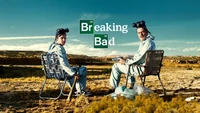 Breaking Bad: Walter White e Jesse Pinkman em uma paisagem desértica, personificando aventura e camaradagem.