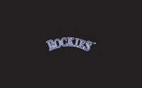 Logotipo dos Rockies: um design de marca elegante em azul e branco sobre um fundo preto