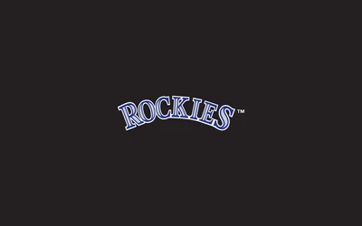 Rockies-Logo: Ein stilvolles Markendesign in Blau und Weiß auf schwarzem Hintergrund