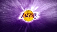 Logo de Los Angeles Lakers sobre fondo púrpura brillante