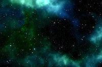 Emerald Green Cosmos: Stars Amidst the Galaxy