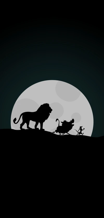 fondo oscuro, modo oscuro, disney, minimalista, pumbaa