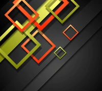 Modern Abstract Design with Geometric Shapes on a Black Background