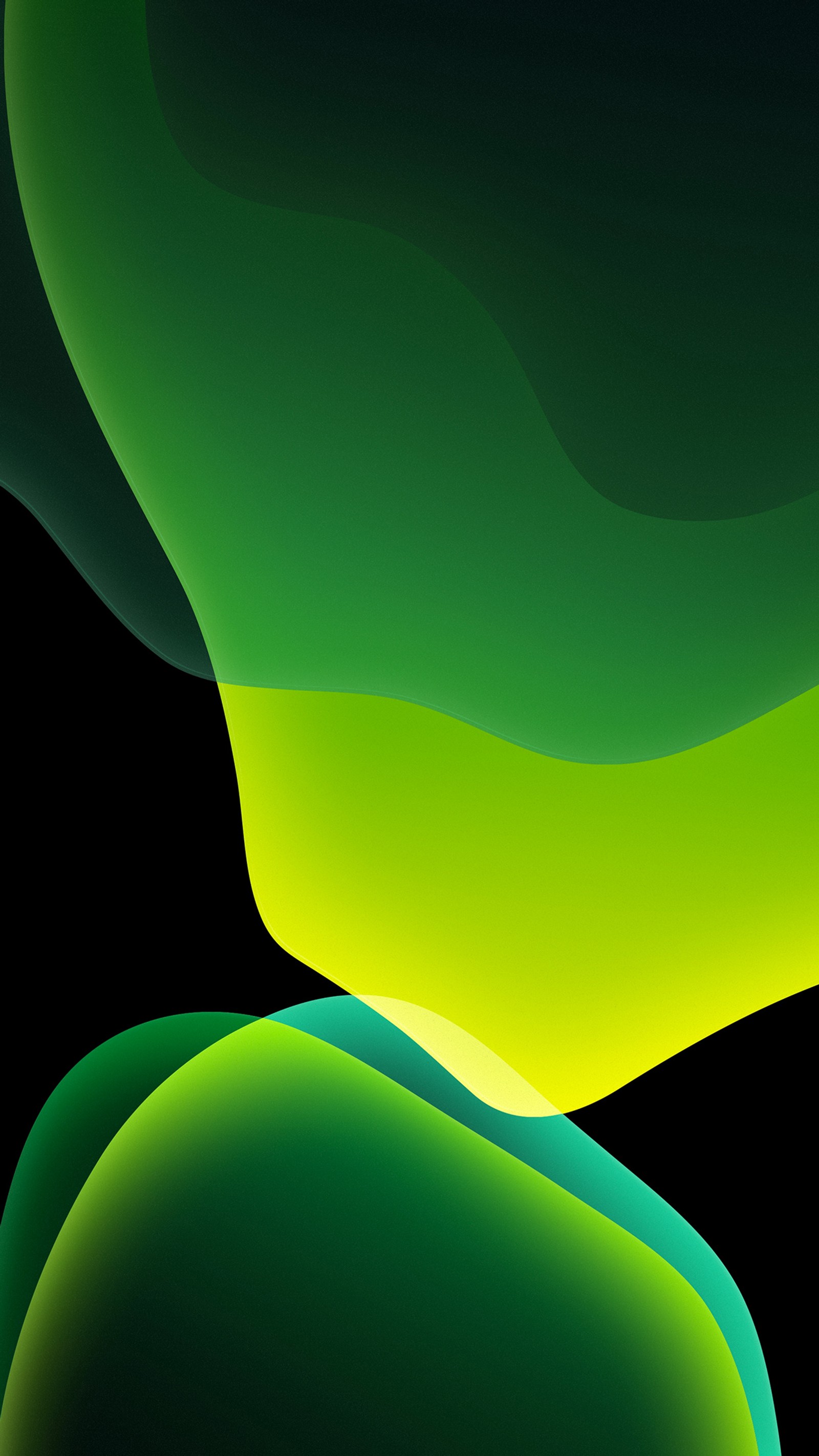 A close up of a green and yellow abstract background with a black background (abej, apple ios 13, beograd)