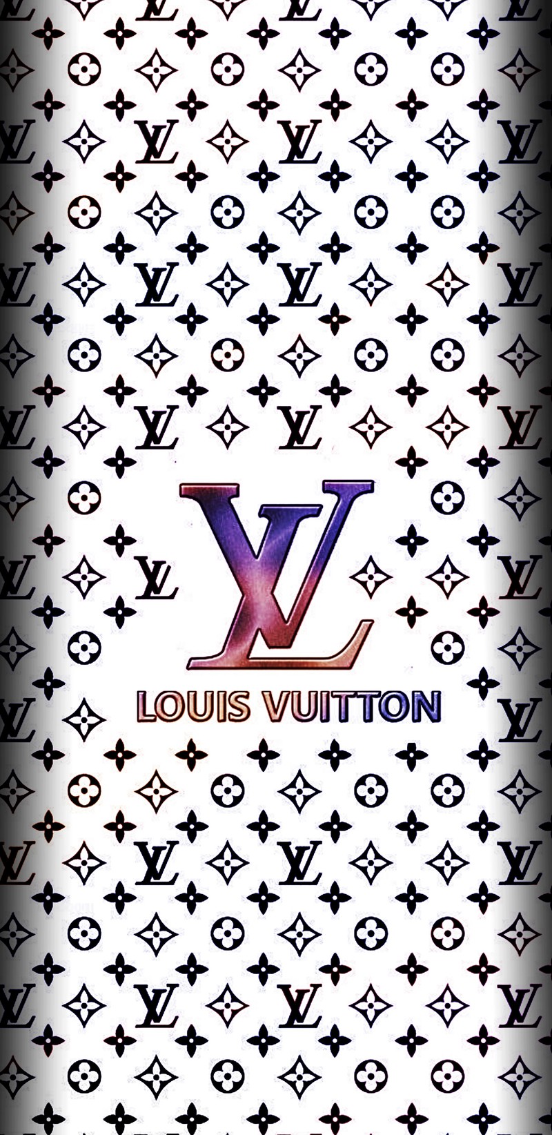 Крупный план бело-чёрного фона с логотипом louis vuitton (дизайн, галактика, жизнь, луи виттон, louis vuitton)