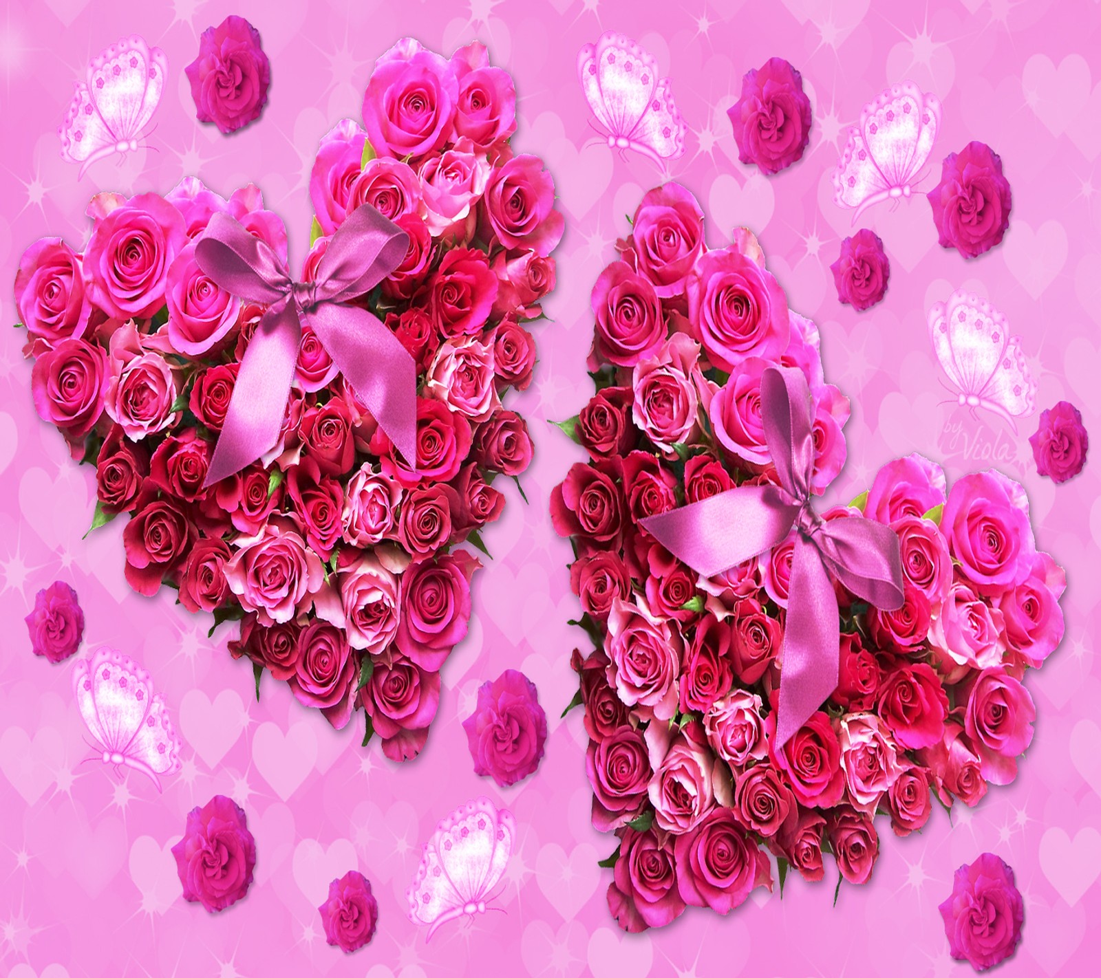 pink, roses wallpaper